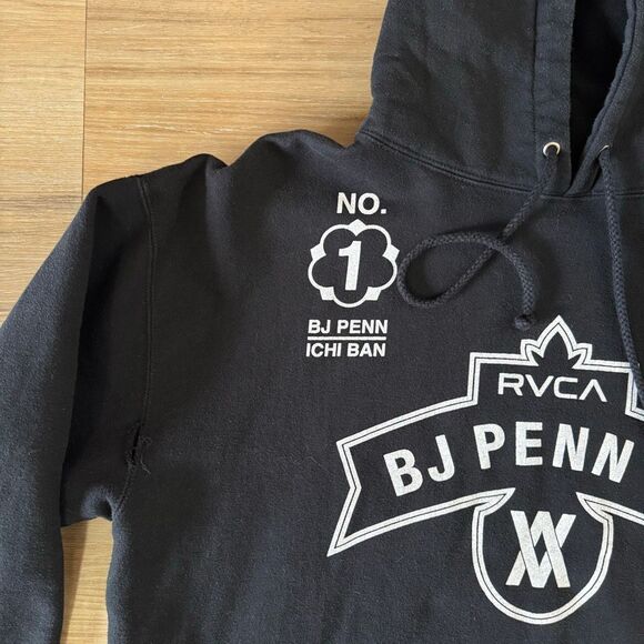 RVCA Bj Penn UFC Ichi Ban Team Hawaii Black Hoodie Size XL Octagon MMA BJJ Fight - Picture 5 of 9